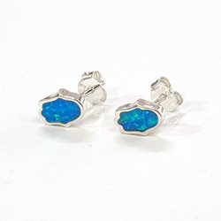 ES60010 HAMSA SILVER 925 OPAL STUD EARRING