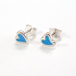 ES60013 HEART SILVER 925 OPAL STUD EARRING
