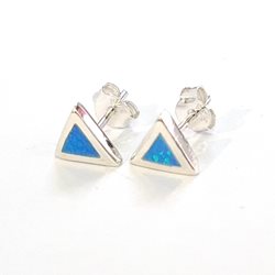 ES60016 TRIANGULAR SILVER 925 OPAL STUD EARRING