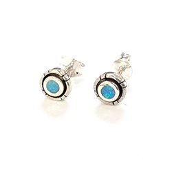 ES60017 ROUND SILVER 925 OPAL STUD EARRING