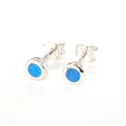 ES60018 ROUND SILVER 925 OPAL STUD EARRING
