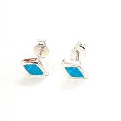 ES60020 RHOMBUS SILVER 925 OPAL STUD EARRING