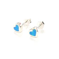 ES60022 HEART SILVER 925 OPAL STUD EARRING