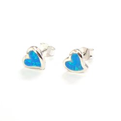 ES60025 HEART SILVER 925 OPAL STUD EARRING